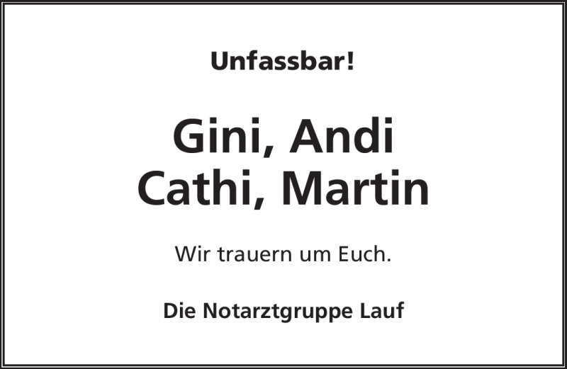  Traueranzeige für Martin,Cathérine,Virginia,Andreas Baßfeld,Dorn,Kusch,Wilhelm vom 14.06.2012 aus Pegnitz-Zeitung